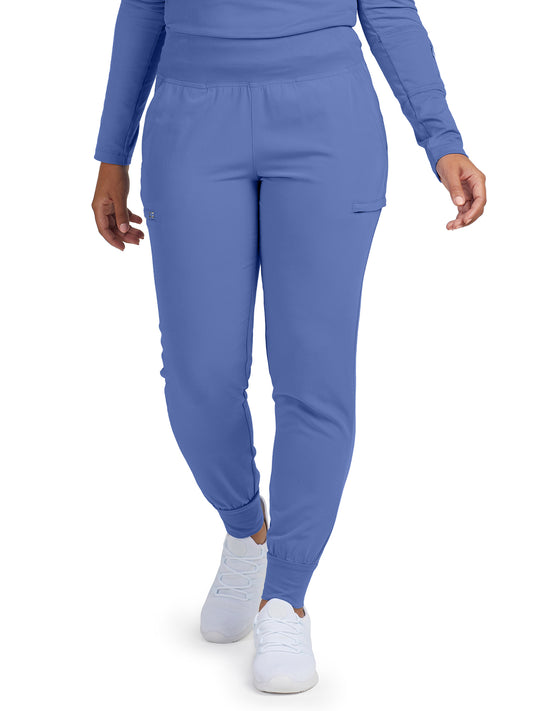 Women's 6-Pocket High-Rise Knit Elastic Waist Jogger Scrub Pant - WB430 - Ceileste