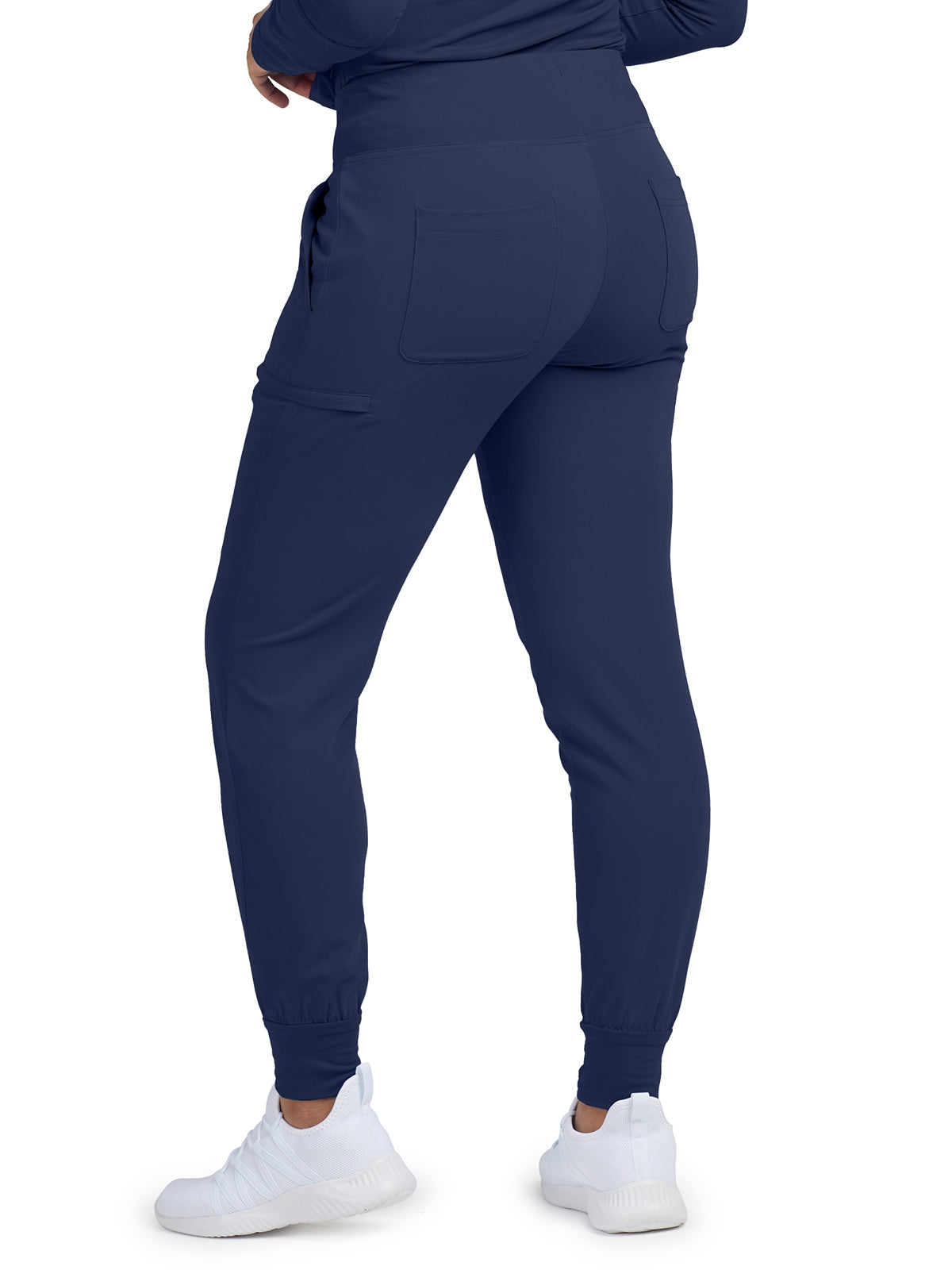 Women's 6-Pocket High-Rise Knit Elastic Waist Jogger Scrub Pant - WB430 - Navy