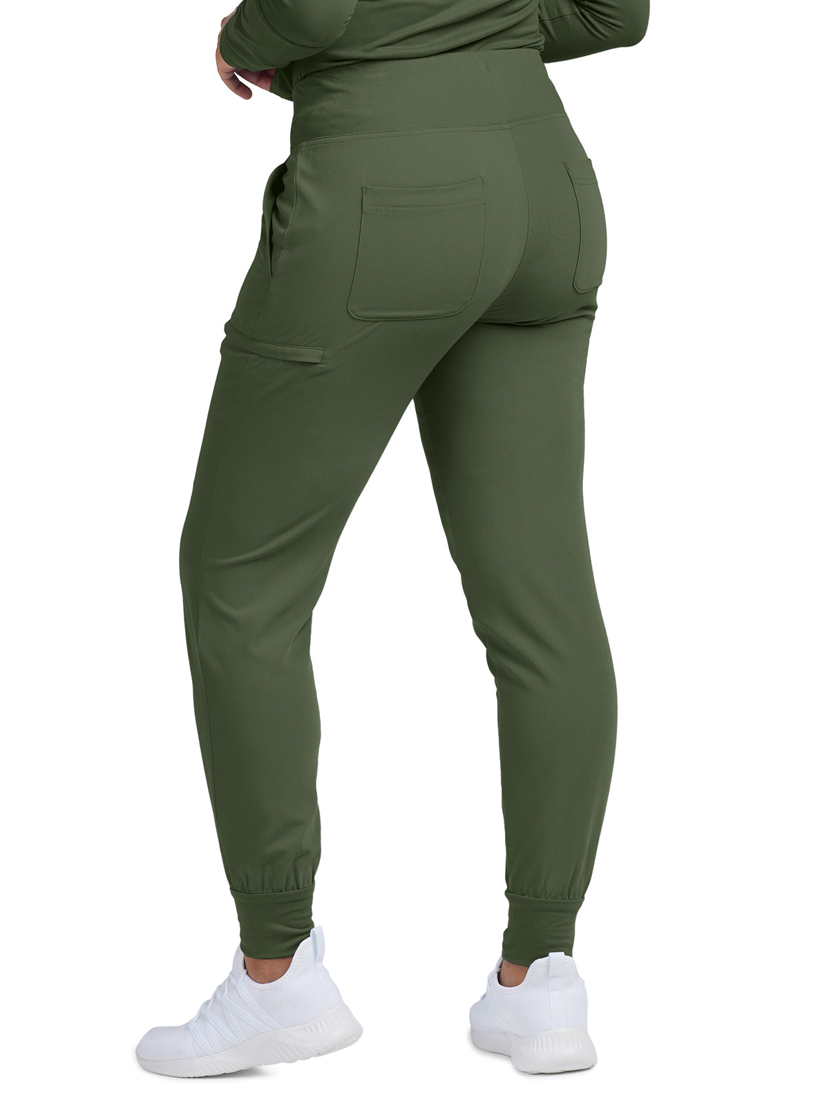 Women's 6-Pocket High-Rise Knit Elastic Waist Jogger Scrub Pant - WB430 - Olive