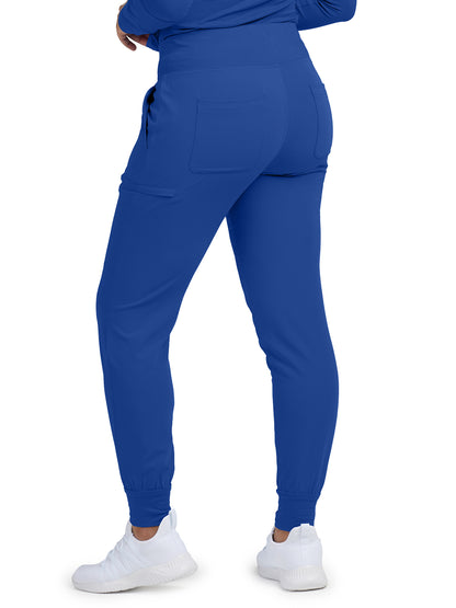 Women's 6-Pocket High-Rise Knit Elastic Waist Jogger Scrub Pant - WB430 - Royal