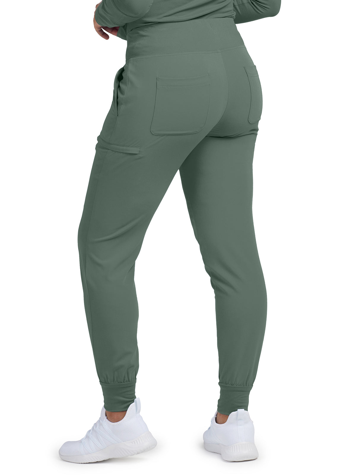 Women's 6-Pocket High-Rise Knit Elastic Waist Jogger Scrub Pant - WB430 - Sage Leaf