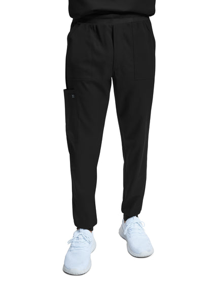 Men's Six-Pocket Internal Drawstring Jogger Pant - WB431 - Black