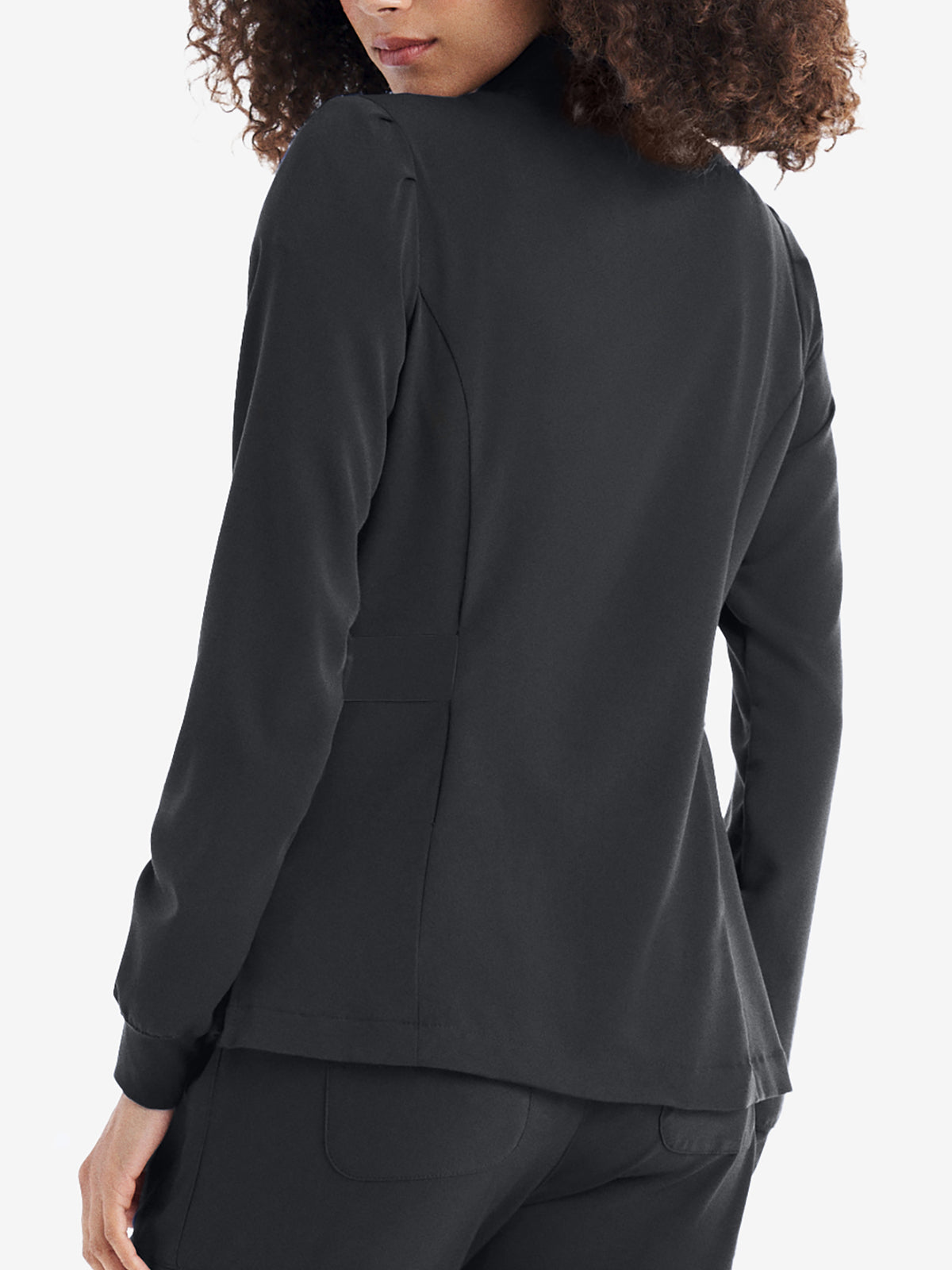 Women's 2-Pocket Mock Neck Zip-Front Scrub Jacket - WJ704 - Pewter