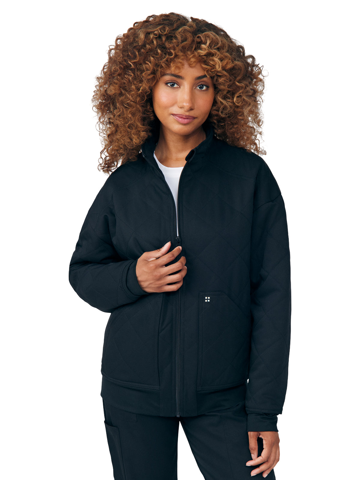 Women's Three-Pocket Scrub Jacket - WJ710 - Black