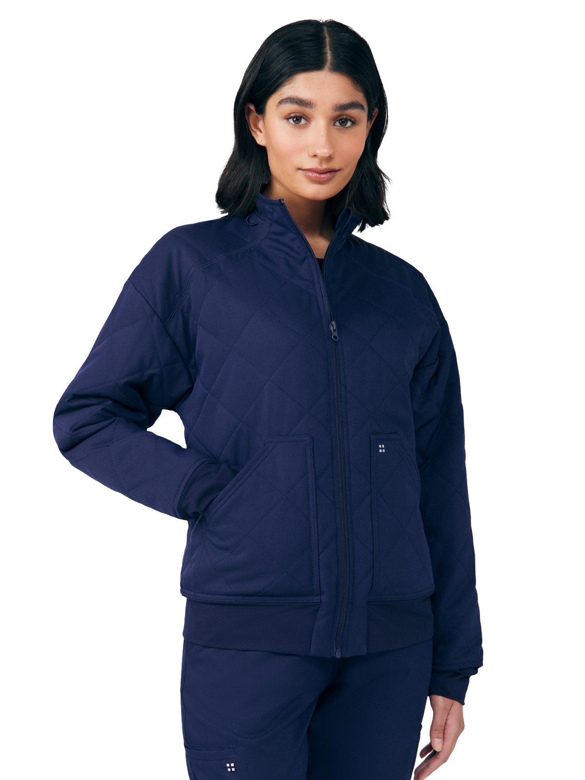 Women's Three-Pocket Scrub Jacket - WJ710 - Navy