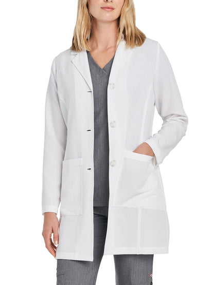 Women's Four-Pocket 34" Mid-Length Tablet Lab Coat - WL800 - White