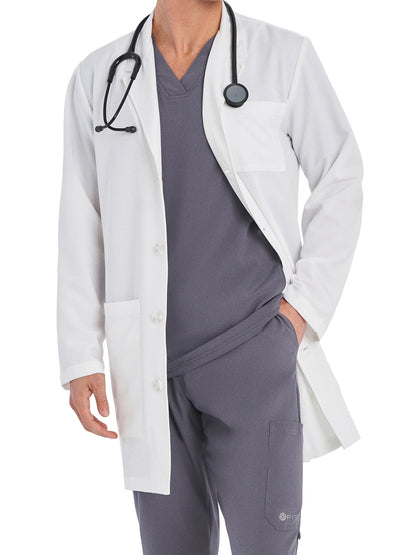 Men's Five-Pocket 38" Full-Length Tablet Lab Coat - WL801 - White