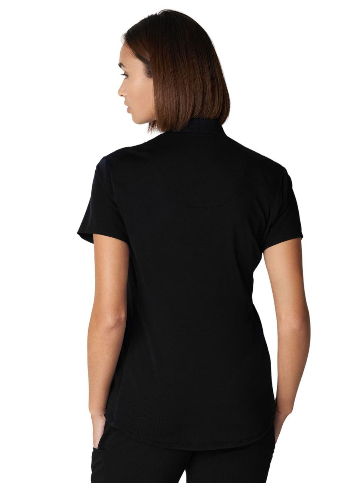 Women's 2-Pocket Wrinkle Resistant V-Neck Scrub Top - WT110 - Black