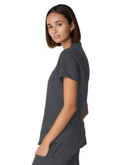 Women's 2-Pocket Wrinkle Resistant V-Neck Scrub Top - WT110 - Dark Pewter