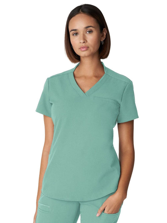 Women's 2-Pocket Wrinkle Resistant V-Neck Scrub Top - WT110 - Ocean Wave