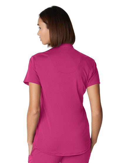 Women's 2-Pocket Wrinkle Resistant V-Neck Scrub Top - WT110 - Pink Flash