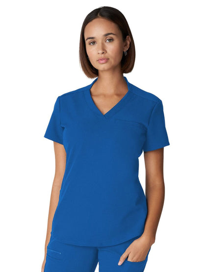 Women's 2-Pocket Wrinkle Resistant V-Neck Scrub Top - WT110 - Royal