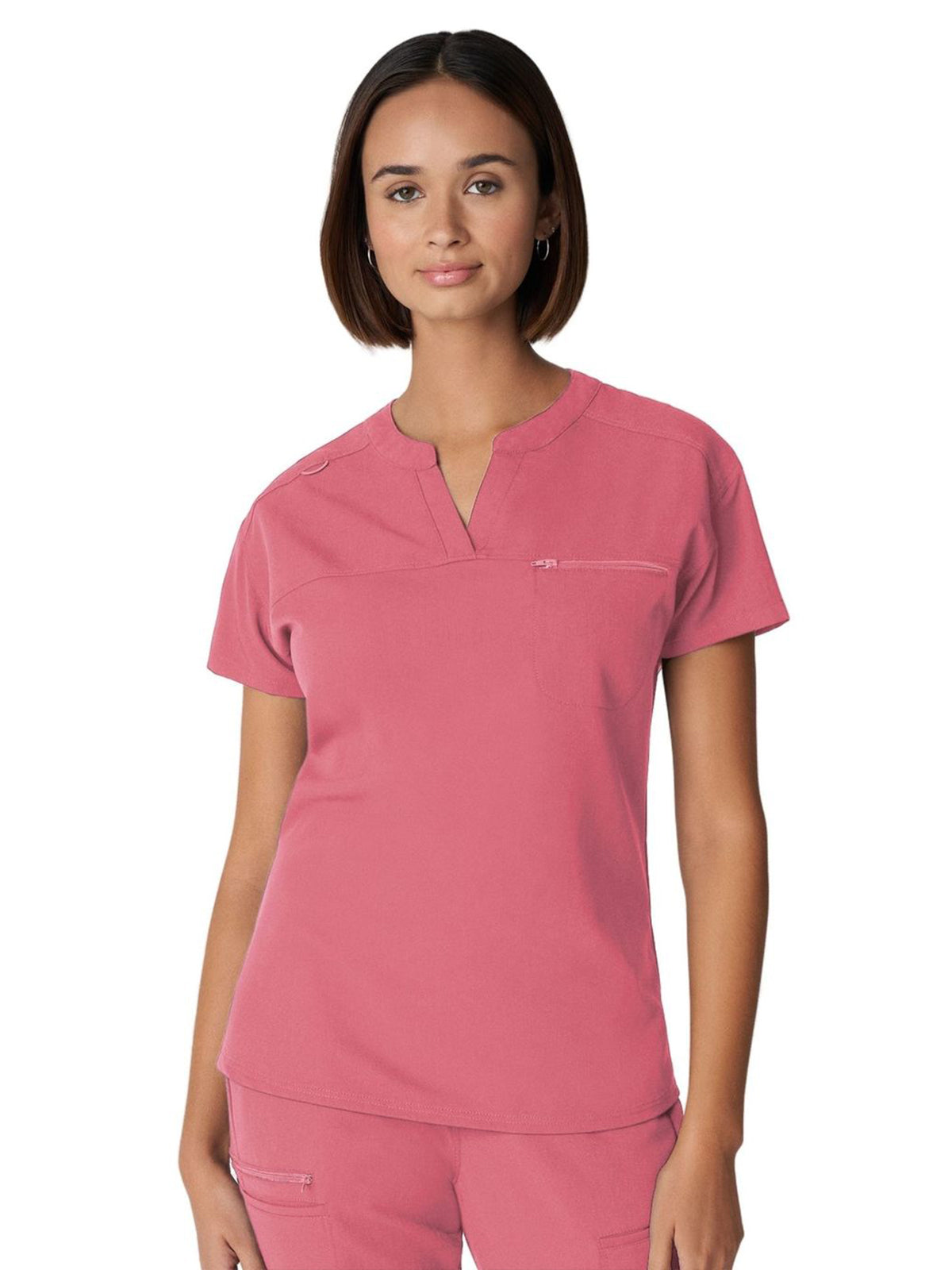 Women's 1-Pocket Tuckable V-Neck Scrub Top - WT114 - Confetti