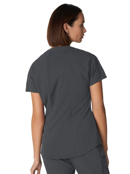 Women's 1-Pocket Tuckable V-Neck Scrub Top - WT114 - Dark Pewter