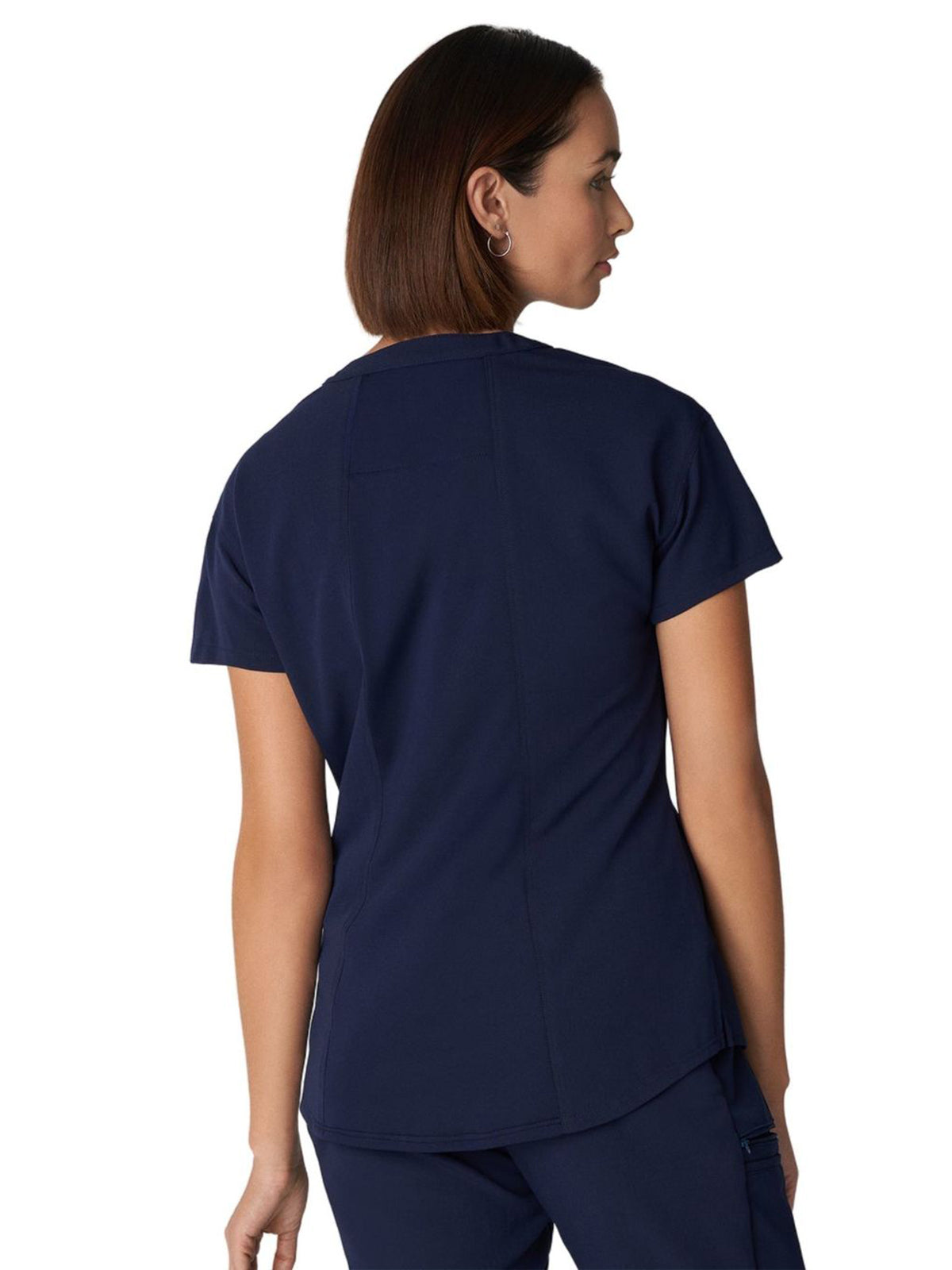 Women's 1-Pocket Tuckable V-Neck Scrub Top - WT114 - Navy