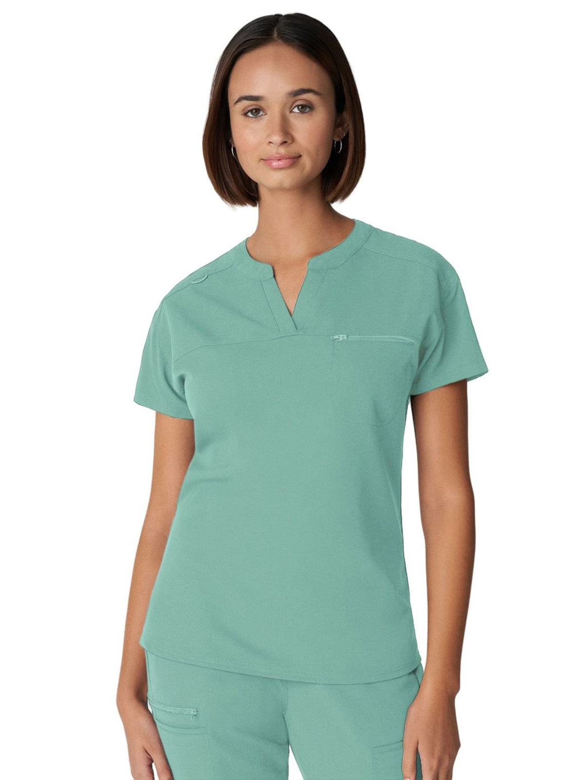 Women's 1-Pocket Tuckable V-Neck Scrub Top - WT114 - Ocean Wave