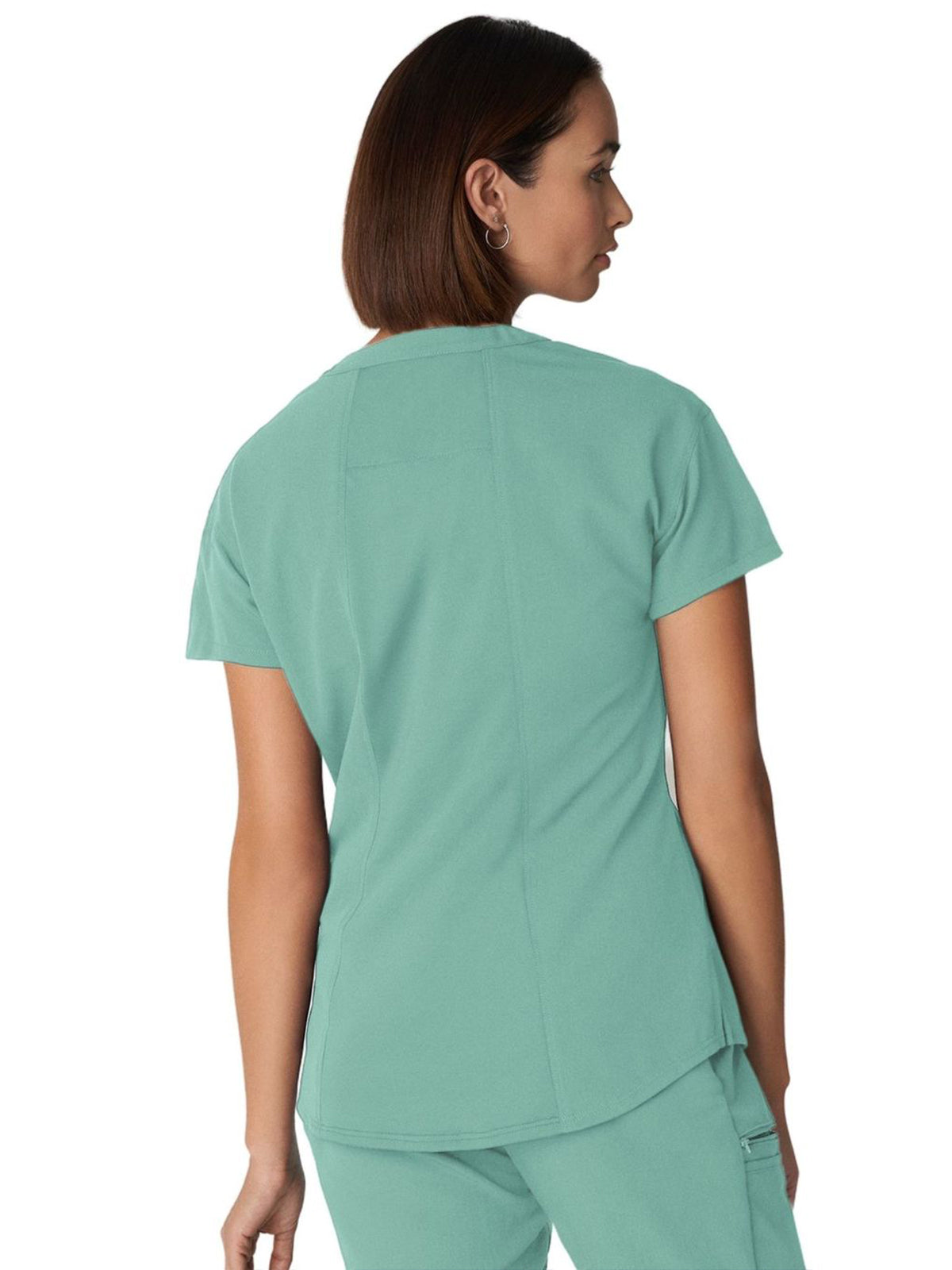 Women's 1-Pocket Tuckable V-Neck Scrub Top - WT114 - Ocean Wave