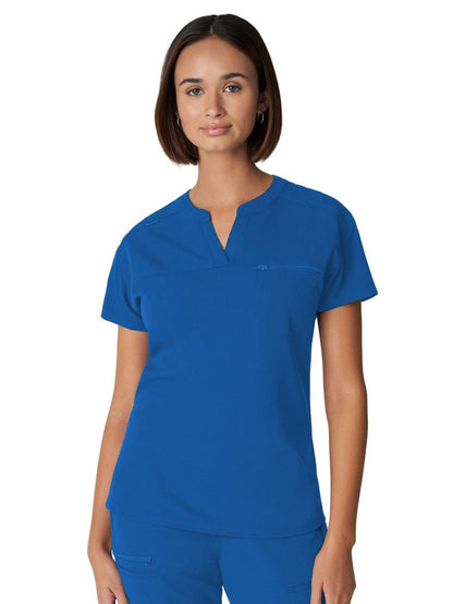 Women's 1-Pocket Tuckable V-Neck Scrub Top - WT114 - Royal