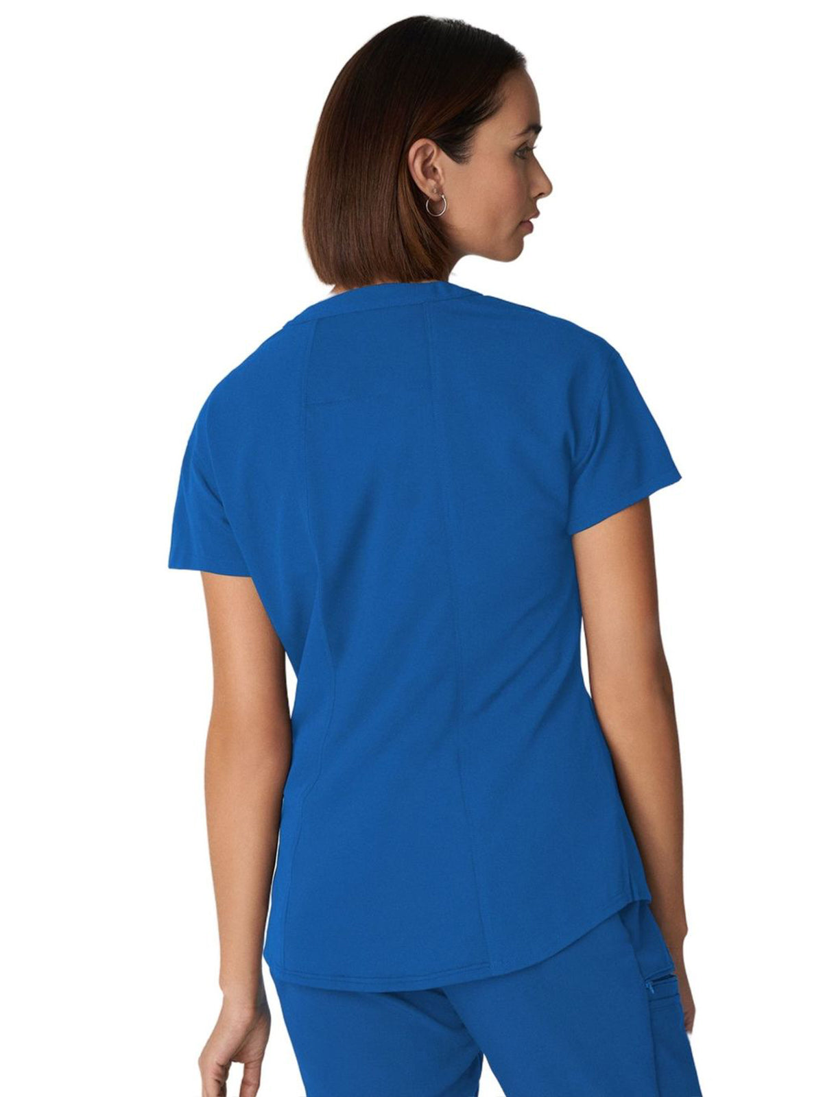 Women's 1-Pocket Tuckable V-Neck Scrub Top - WT114 - Royal