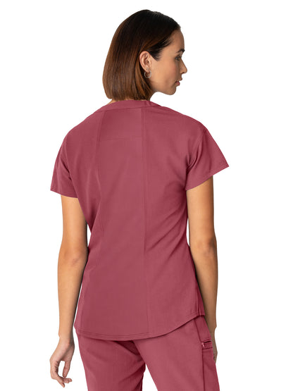 Women's 1-Pocket Tuckable V-Neck Scrub Top - WT114 - Slate Rose