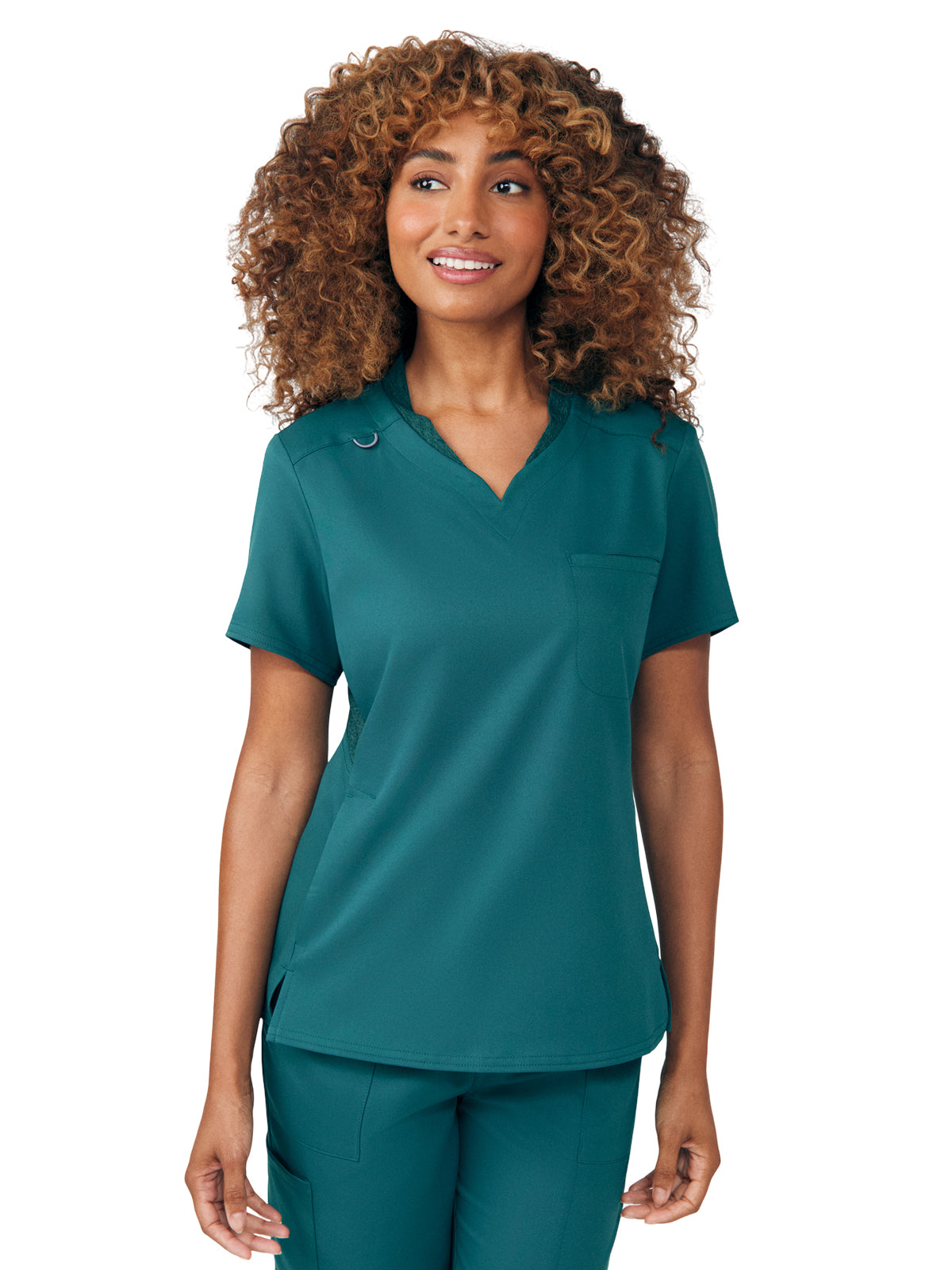 Women's Knit Collar V-Neck Top - WT119 - Fern