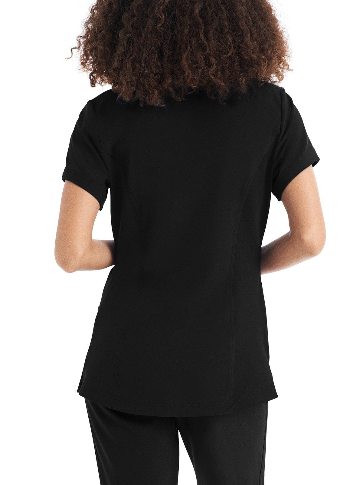 Women's 3-Pocket V-Neck Top - WT127 - Black Sugar Plum