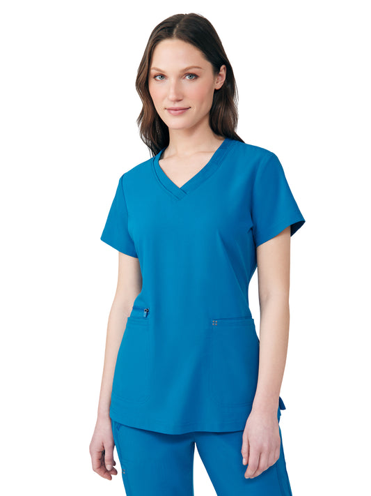 Women's 3-Pocket V-Neck Top - WT127 - Mykonos