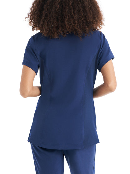 Women's 3-Pocket V-Neck Top - WT127 - Navy