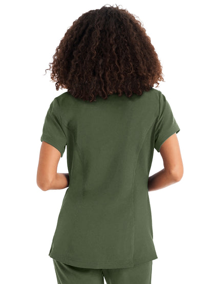 Women's 3-Pocket V-Neck Top - WT127 - Olive