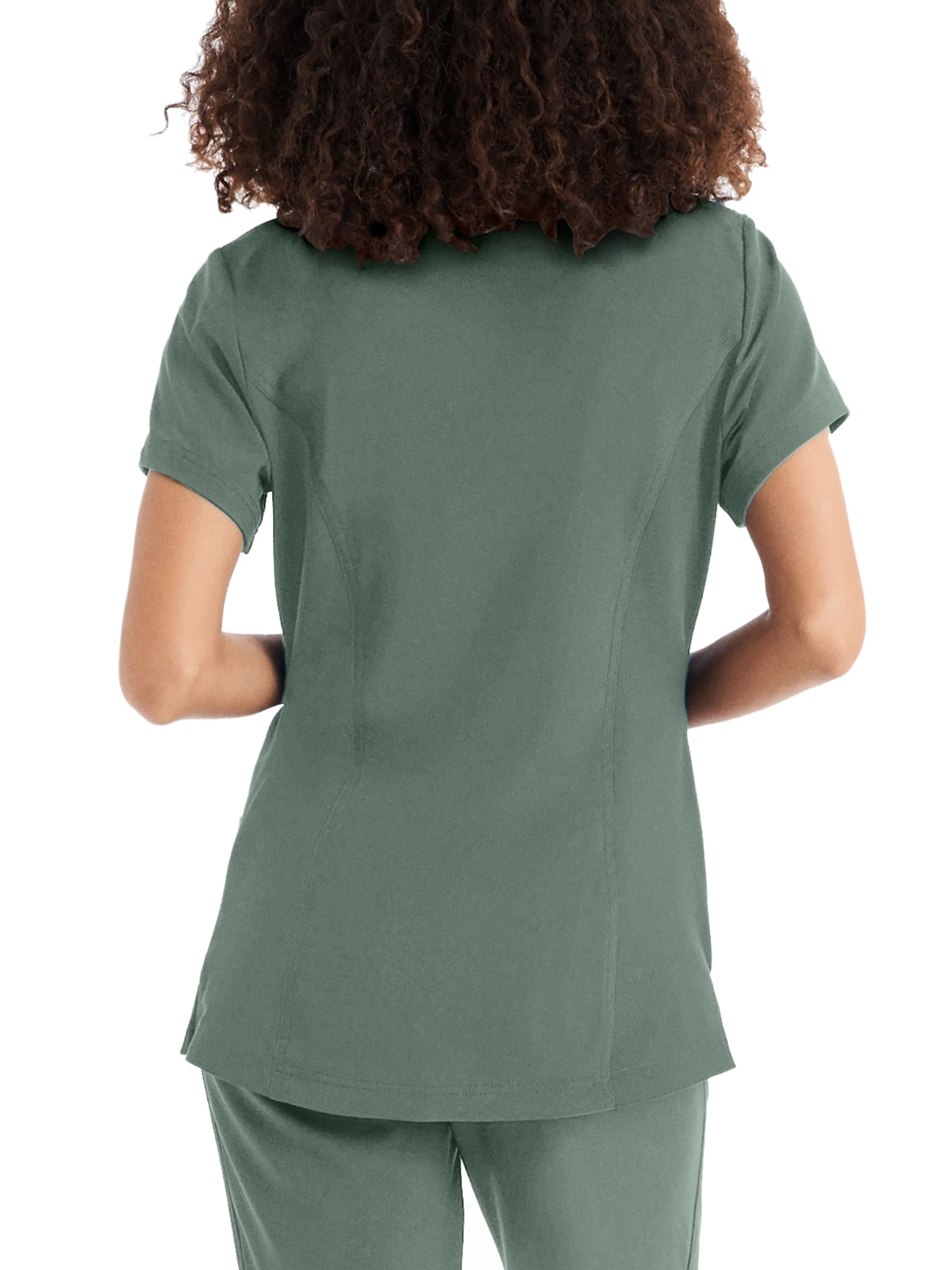 Women's 3-Pocket V-Neck Top - WT127 - Sage Leaf