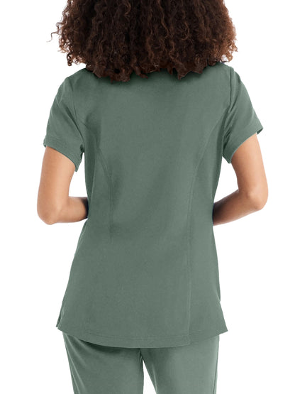 Women's 3-Pocket V-Neck Top - WT127 - Sage Leaf