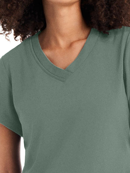 Women's 3-Pocket V-Neck Top - WT127 - Sage Leaf