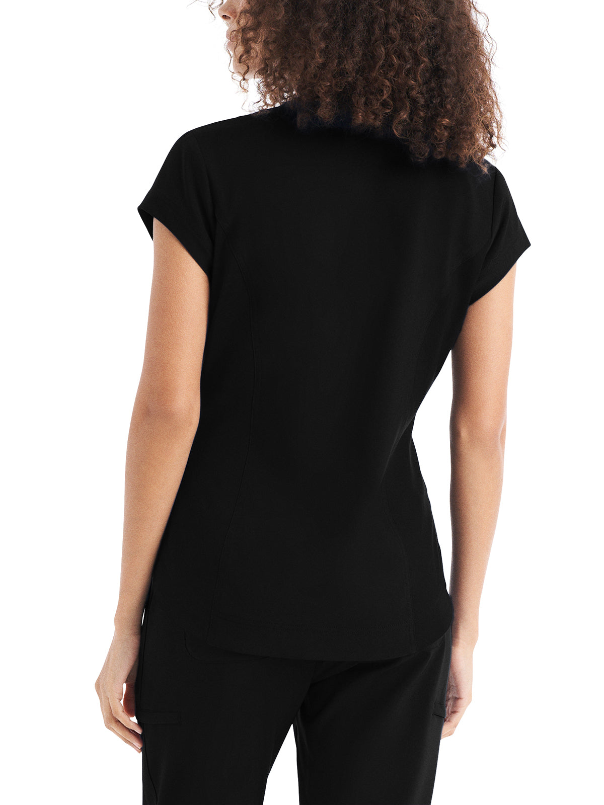 Women's 1-Pocket V-Neck Top - WT128 - Black