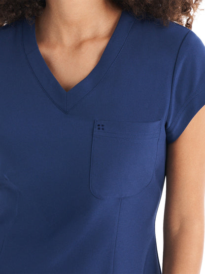 Women's 1-Pocket V-Neck Top - WT128 - Navy