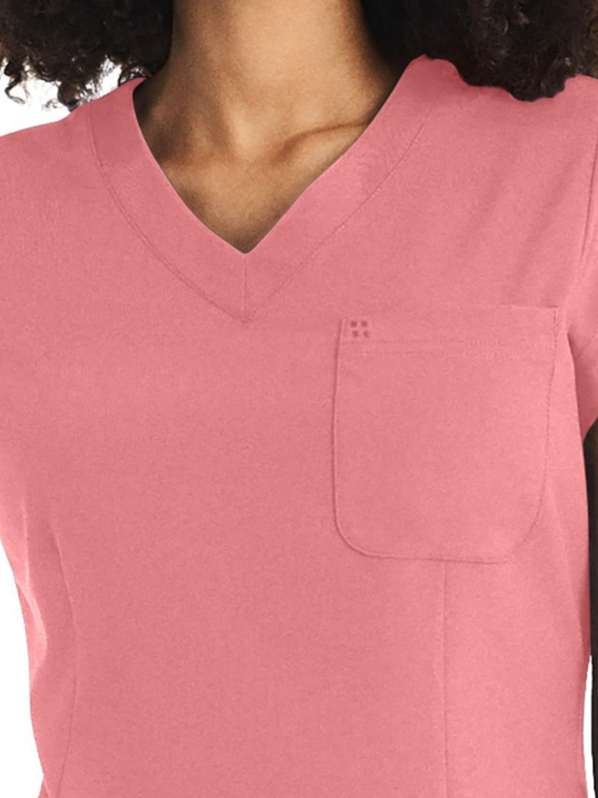 Women's 1-Pocket V-Neck Top - WT128 - Peach Blossom