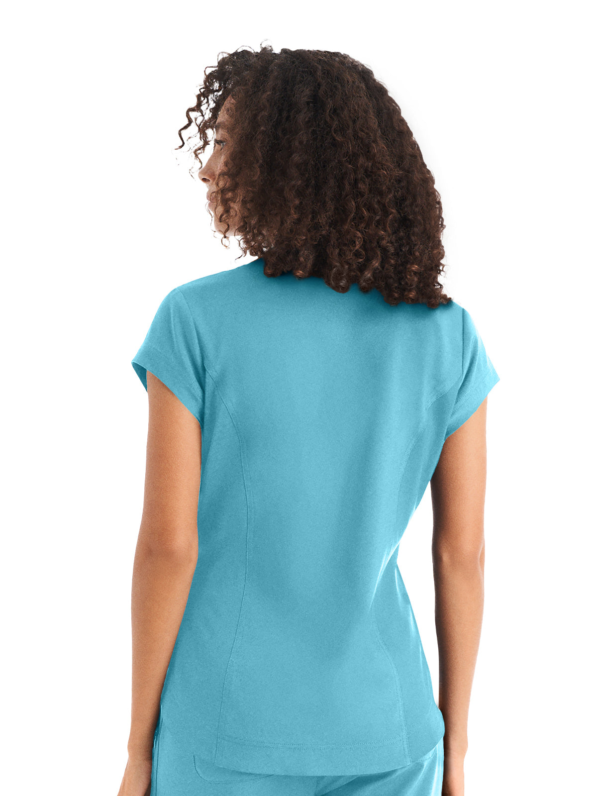 Women's 1-Pocket V-Neck Top - WT128 - Poolside