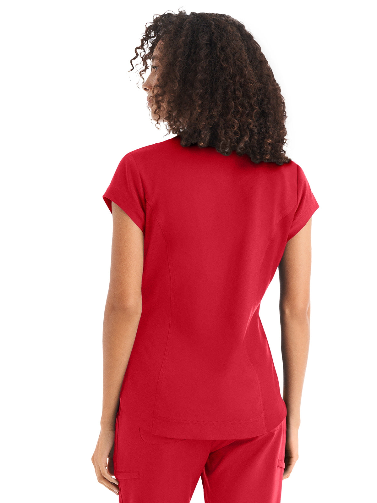 Women's 1-Pocket V-Neck Top - WT128 - Racing Red