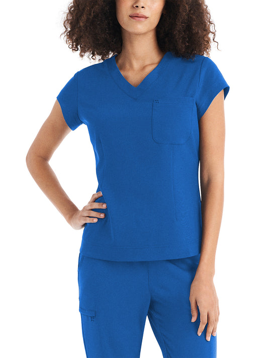 Women's 1-Pocket V-Neck Top - WT128 - Royal