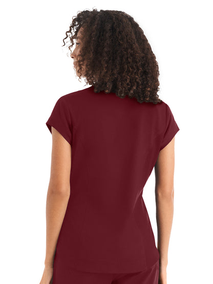 Women's 1-Pocket V-Neck Top - WT128 - Wine