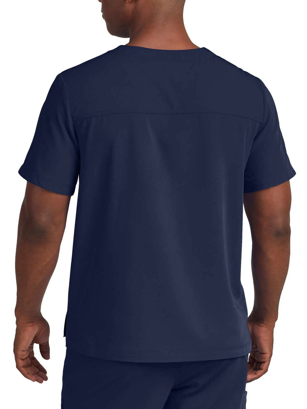 Men's 2-Pocket Fluid Resistant V-Neck Scrub Top - WT131 - Navy