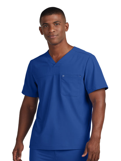 Men's 2-Pocket Fluid Resistant V-Neck Scrub Top - WT131 - Royal