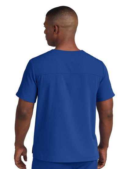 Men's 2-Pocket Fluid Resistant V-Neck Scrub Top - WT131 - Royal