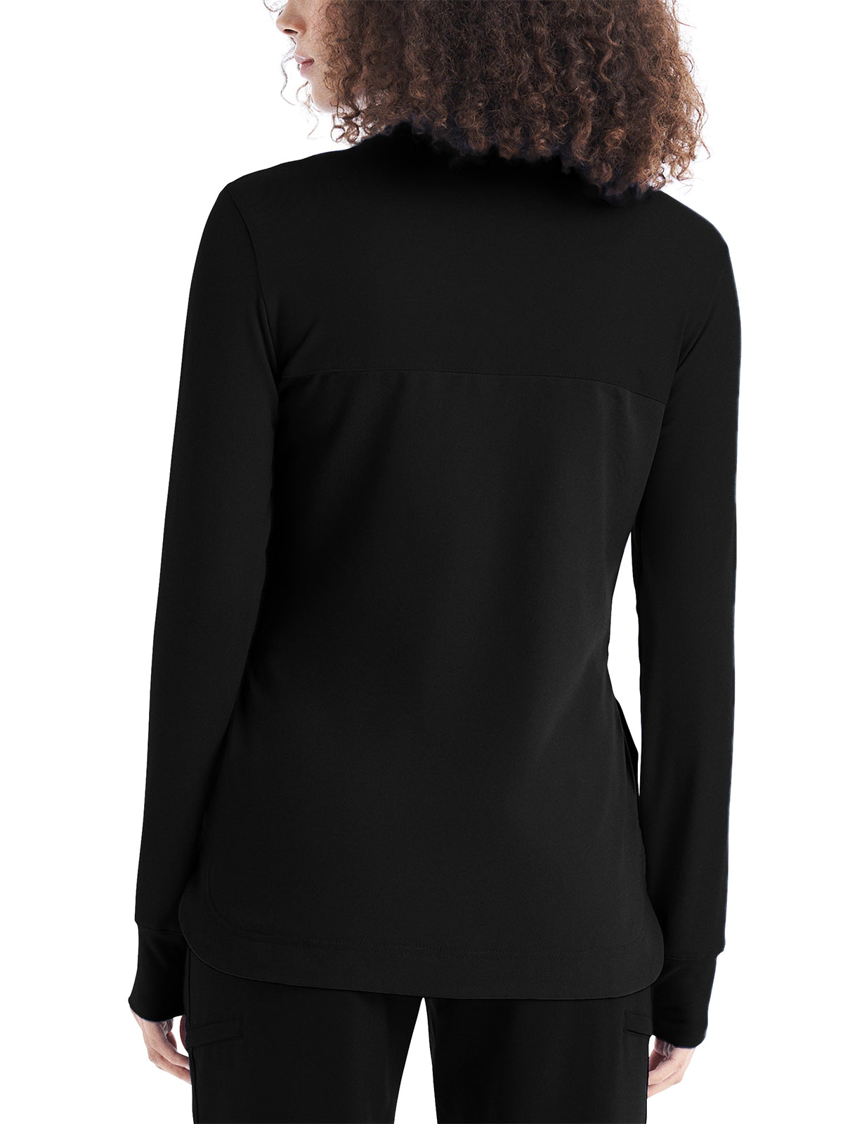 Women's Quarter Zip Pullover Scrub Jacket - WT133 - Black