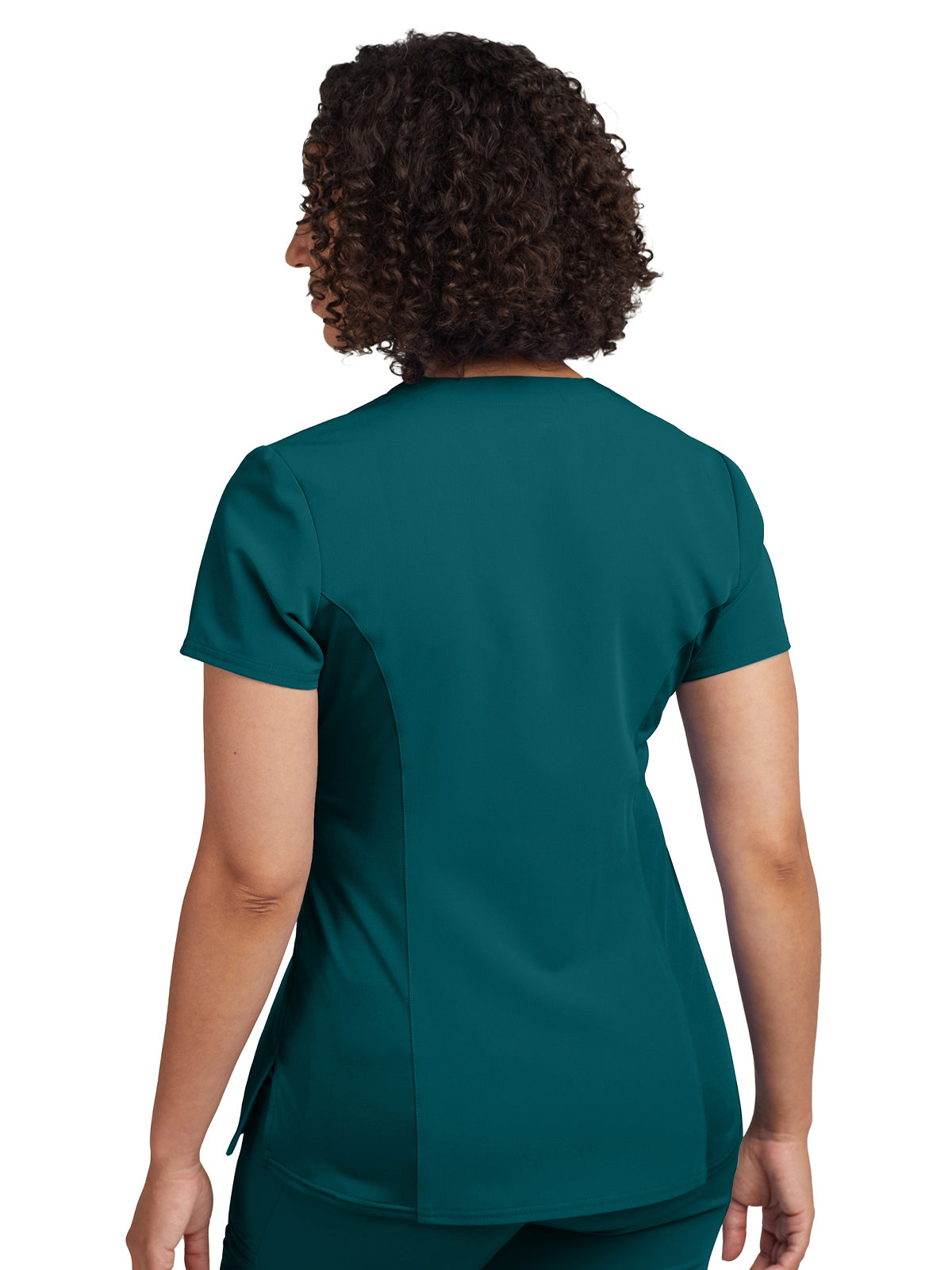 Women's 3-Pocket Princess Seams V-Neck Scrub Top - WT134 - Caribbean