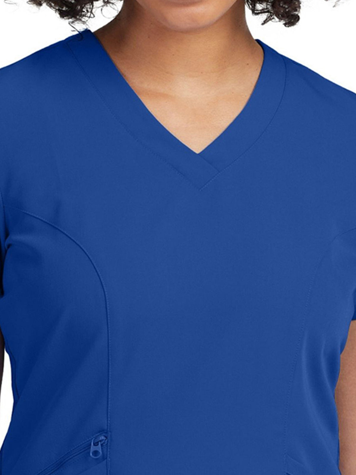 Women's 3-Pocket Princess Seams V-Neck Scrub Top - WT134 - Royal