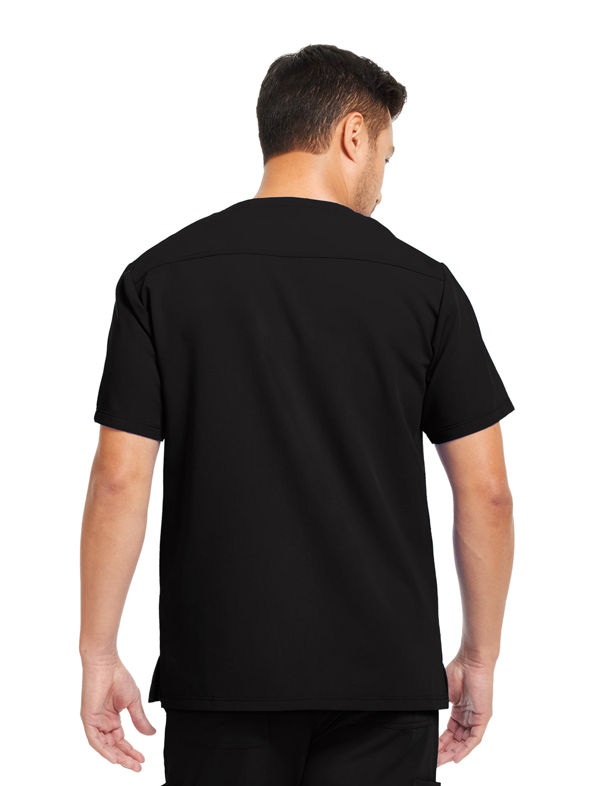 Men's 3-Pocket V-Neck Scrub Top - WT149 - Black