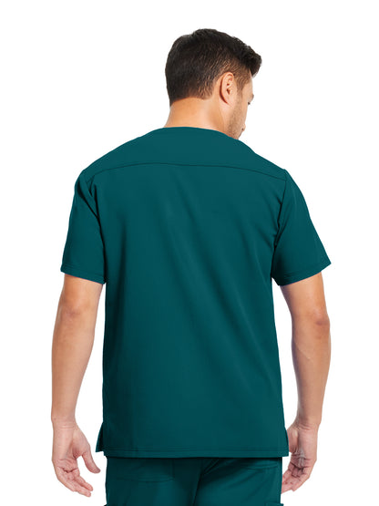 Men's 3-Pocket V-Neck Scrub Top - WT149 - Caribbean