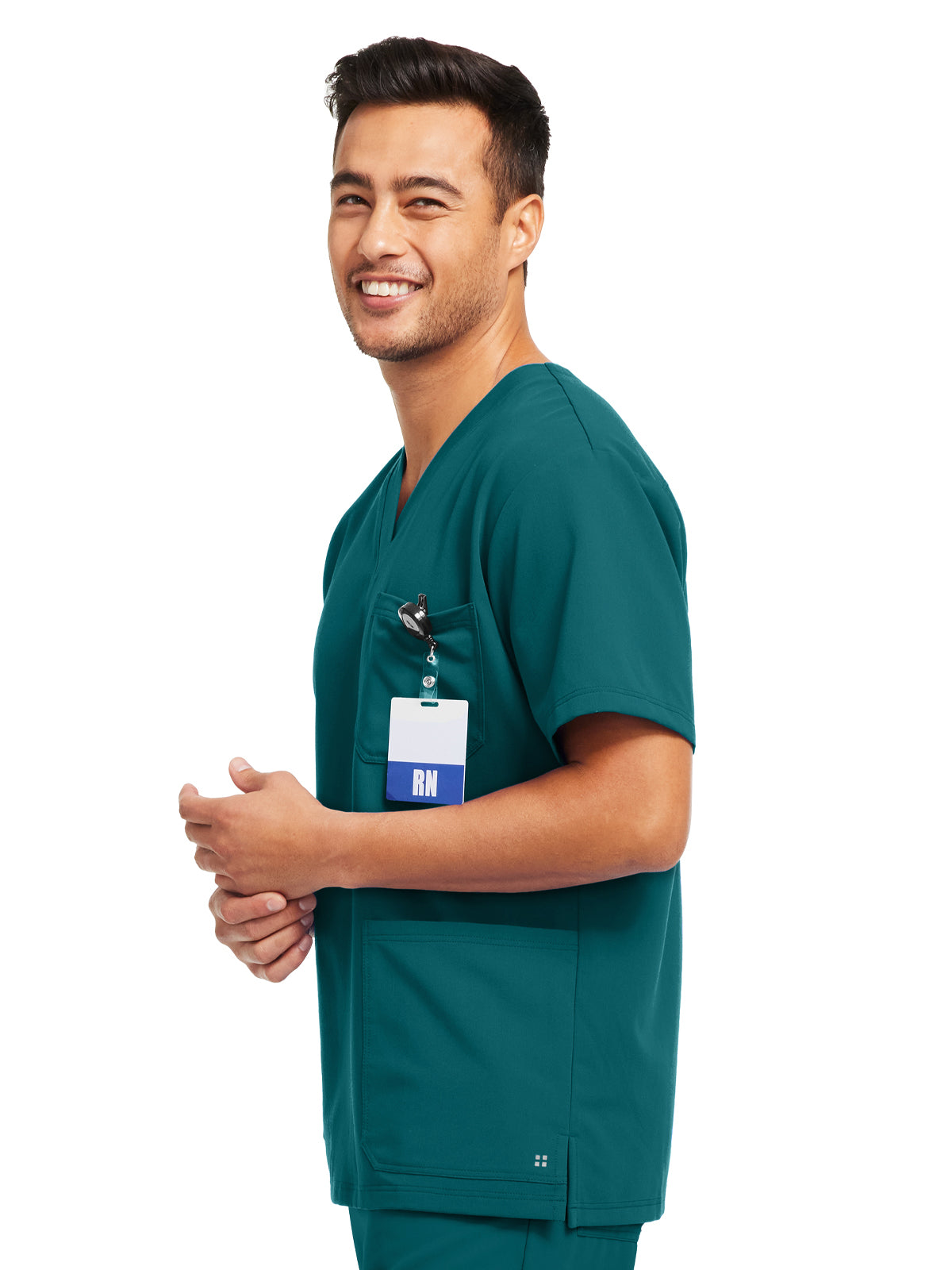 Men's 3-Pocket V-Neck Scrub Top - WT149 - Caribbean