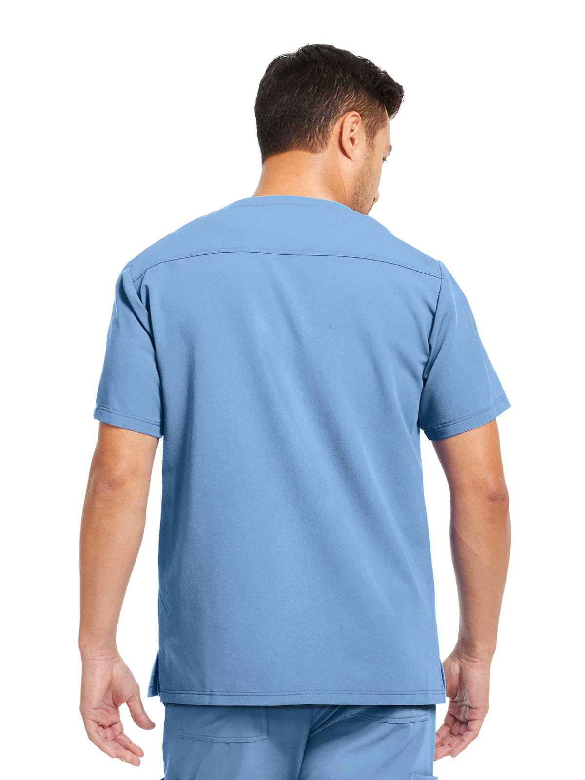 Men's 3-Pocket V-Neck Scrub Top - WT149 - Ceil Blue