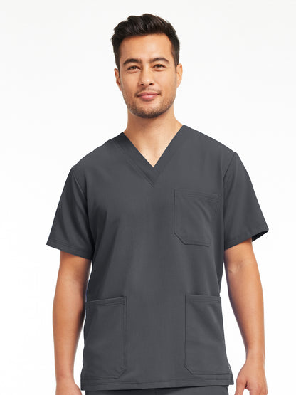 Men's 3-Pocket V-Neck Scrub Top - WT149 - Deep Pewter